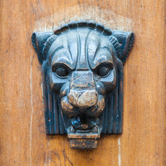 Door decoration or handle - lioness or panther head.