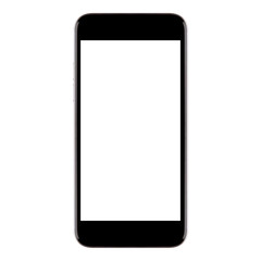 Mobile smart phone with white screen isolated on white backgroun