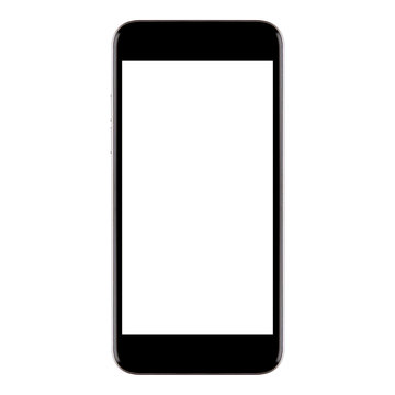 Mobile smart phone with white screen isolated on white backgroun