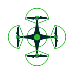 Quadrocopters drone helicopter toy vector illustration.