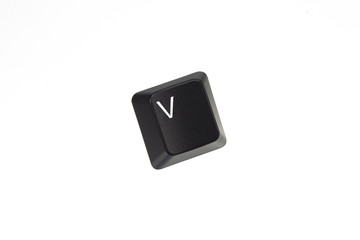 Angled keyboard key - letter V