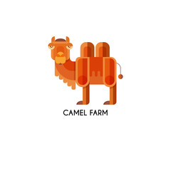 Camel made in unique geometrical flat style.