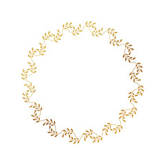 Round black and white border frame with doodle flowers