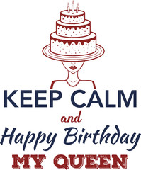 Happy Birthday, greeting card, birthday cake.