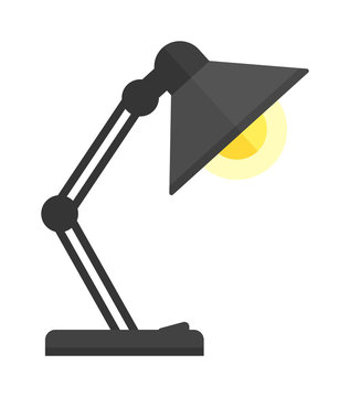 Black desk lamp vector illustration.
