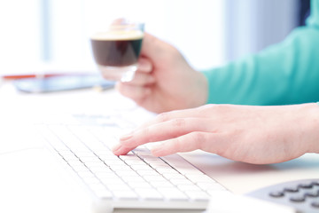Typing on keyboard