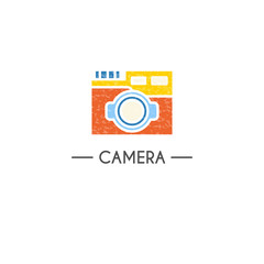 Flat style logotype template with camera emblems.