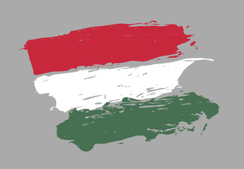Hungary flag. Hand drawn vector image 