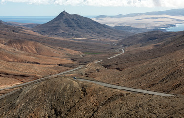 Beautiful volcanic mountains on  Fuerteventura. Canary Islands. Fuerteventura. Canary Islands