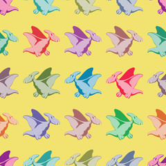 Obraz premium Colored dinosaurs. Seamless pattern