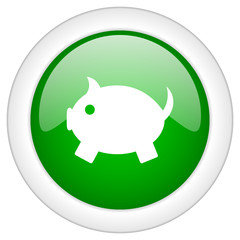 Green glossy vector icon