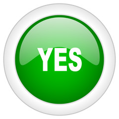 Green glossy vector icon