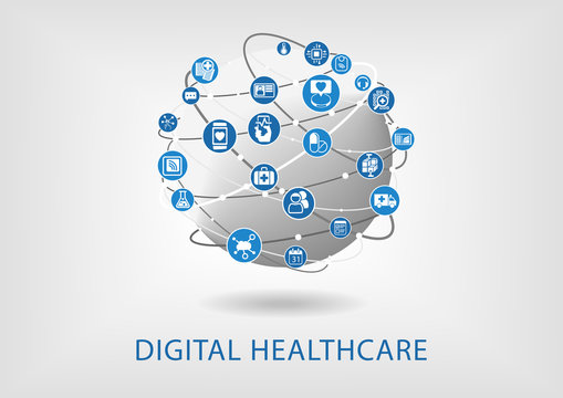 Digital Healthcare Infographic As Vector Illustration