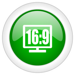 Green glossy vector icon