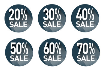 A set of stickers with discounts.Vector