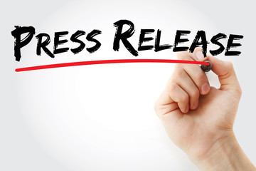 Hand writing Press Release, business concept