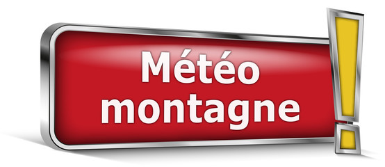 Météo montagne sur panneau rouge