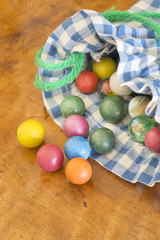 Toy marbles in close up