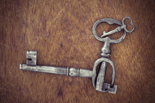 Vintage keys in old retro style