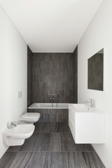 Fototapeta na wymiar modern bathroom of new apartment