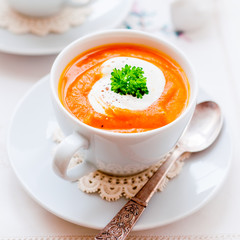 Cream Carrot Soup in a Cup