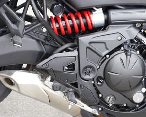 Sport bike engine ,exhaust and shock absorber