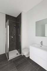 modern bathroom of new apartment