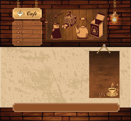 Coffee grunge retro template