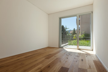 Interior, room with parquet floor