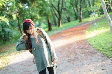 Fototapeta premium Asian girl in the park