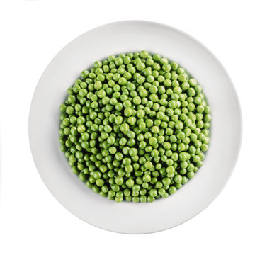 plate of green peas,