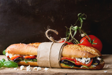 Vegetarian baguette sandwich