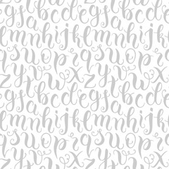 Hand drawn abc letters seamless pattern