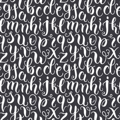 Hand drawn abc letters seamless pattern