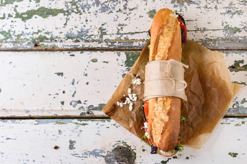 Vegetarian baguette sandwich