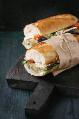 Vegetarian baguette sandwich