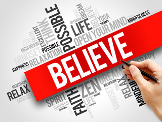 Believe word cloud concept