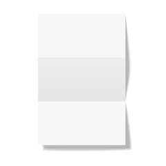 Three times folded paper sheet  isolated on white background