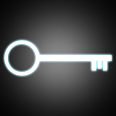 Illustration key icon , key to success , white key glowing light