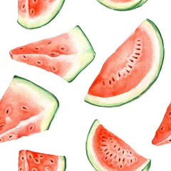 Foto op Plexiglas Watermeloen Naadloos watermeloenpatroon