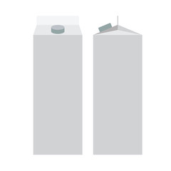 Milk Juice Carton Packaging Package. White Blank box. Flat vector