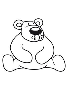 polar bear sitting sweet cute comic cartoon teddy dick big