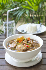 braised pork soup hot and spicy herb what we call 
