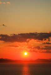Vivid sundown over sea