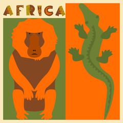 342_Vector set of African animals