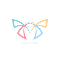 Fototapeta na wymiar Diamond and butterfly logo, sign, symbol.