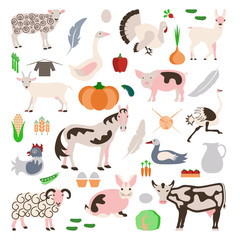 341_Set farm animals and vegetables icon