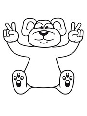 polar bear peace sign victory funny sitting cute little thicker teddy bear cute cuddly comic cartoon
