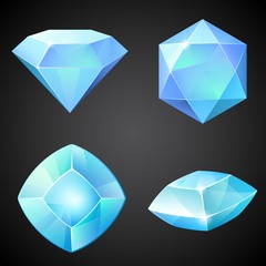 Set of gemstones.