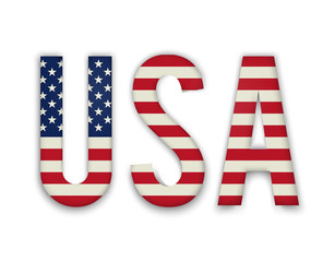 American United States Flag in glossy form button of icon.